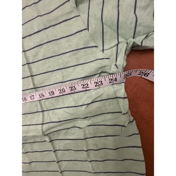 Peter Millar Carolina Cup Light Green Striped Polo Shirt - Picture 7 of 8